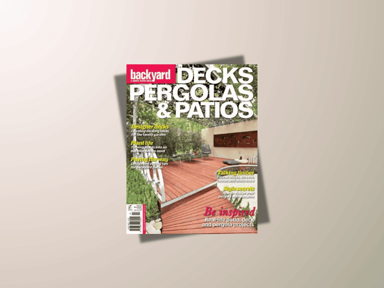 Backyard Garden Design Ideas Magazine cover, Issue 4 (2010), featuring Paal Grants Gold Medal Wave Garden – flowing form inspired by coastal movement.