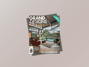 Grand Designs Australia Magazine cover, Edition 6.4 (2017), featuring Mandala and The Modular Garden – two sculptural landscape projects by Paal Grant.